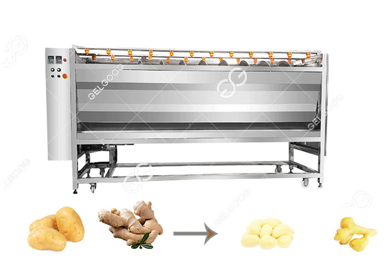 China 200-3000kg/T klantgerichte Commerciële Aardappel Ginger Cleaning And Peeling Machine met Fabrieksprijs leverancier