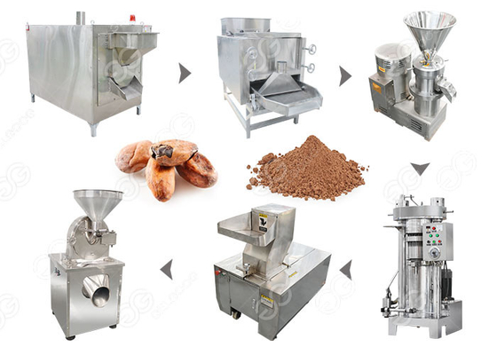 China De industriële Productielijn van het Cacaopoeder, de Machine van de Nootverwerking 100 Kg/u Capaciteits leverancier